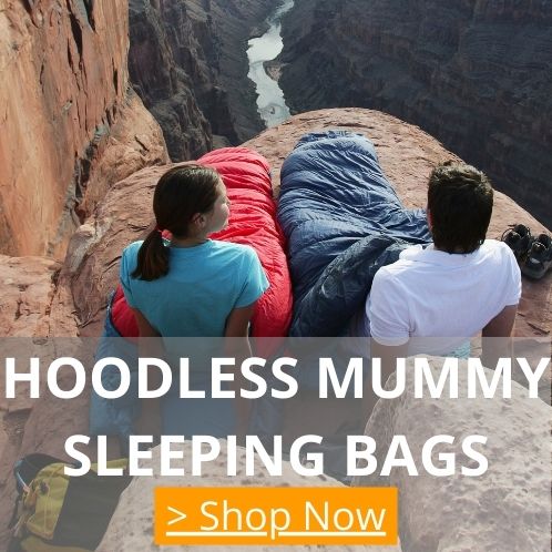 hoodless mummy sleeping bags